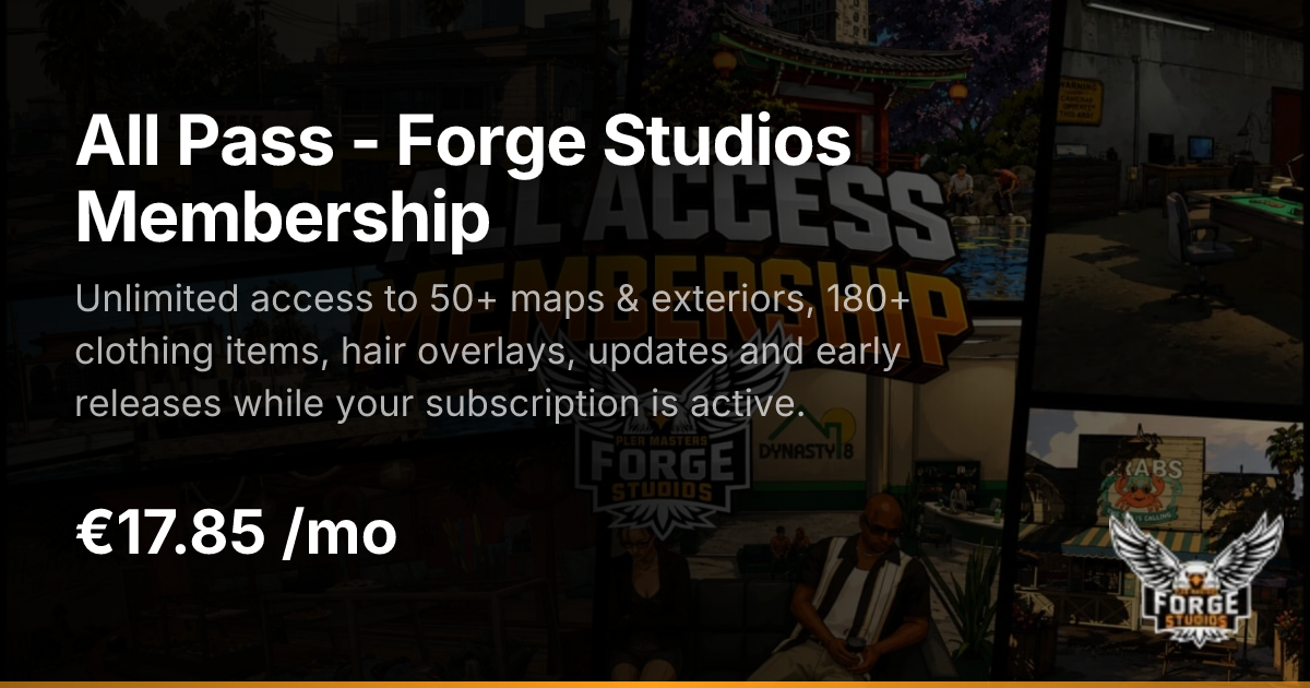 Forge Studios - All Pass - Forge Studios Membership